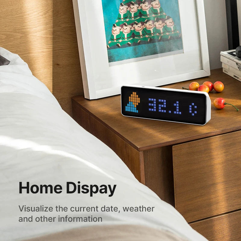 TC001 Smart Pixel Clock LED Full Color Pixel Display Pomodoro Clock Youtube Fans for Home New Version