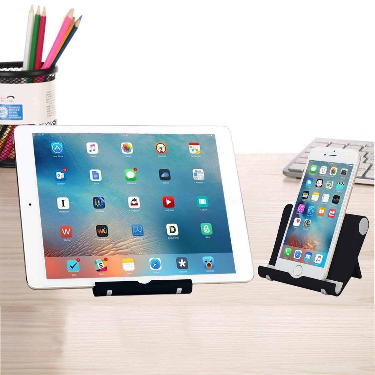 Universal Foldable Cell Phone Desk Stand–Holder Mount Cradle for Phones & Tablet