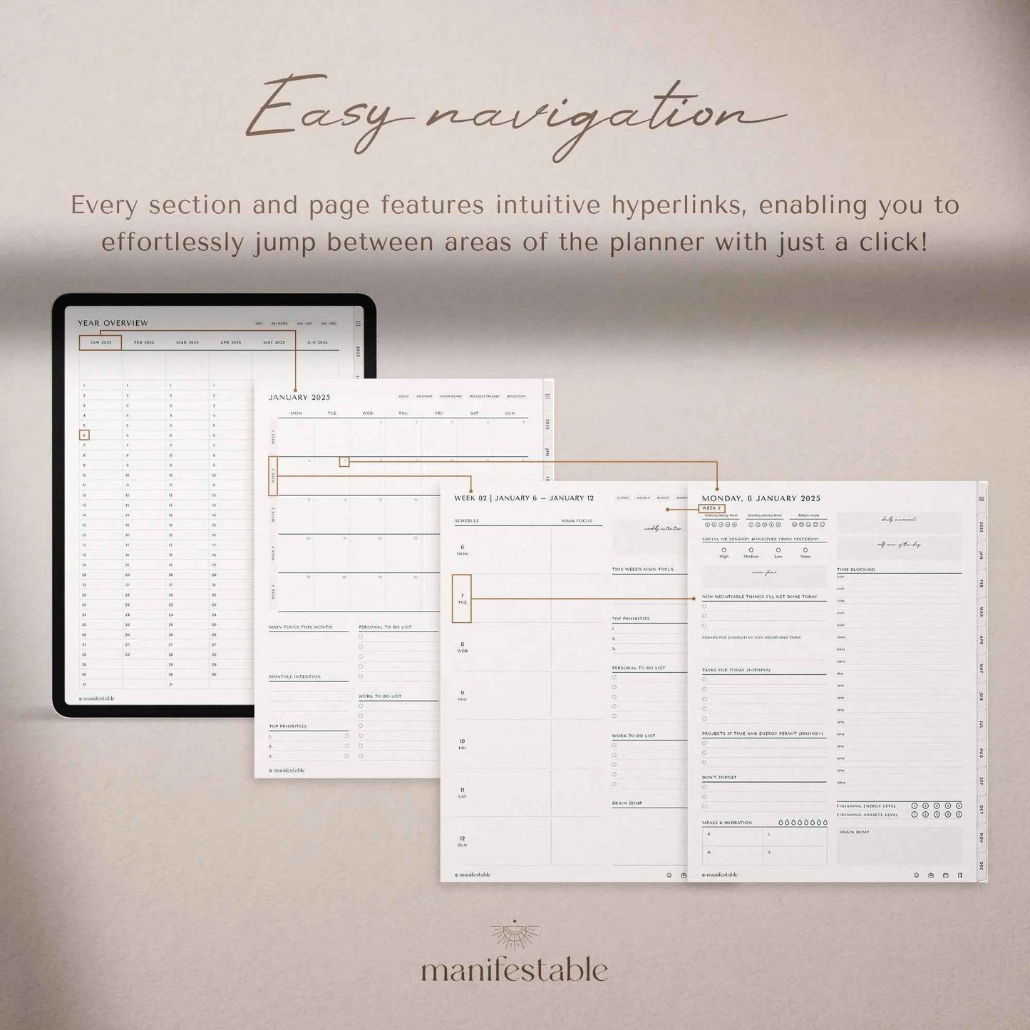 ADHD Digital Planner, 2025 Digital Planner, ADHD Planner, Daily Planner, Weekly Planner, Monthly Planner, Goodnotes Planner, Ipad Planner