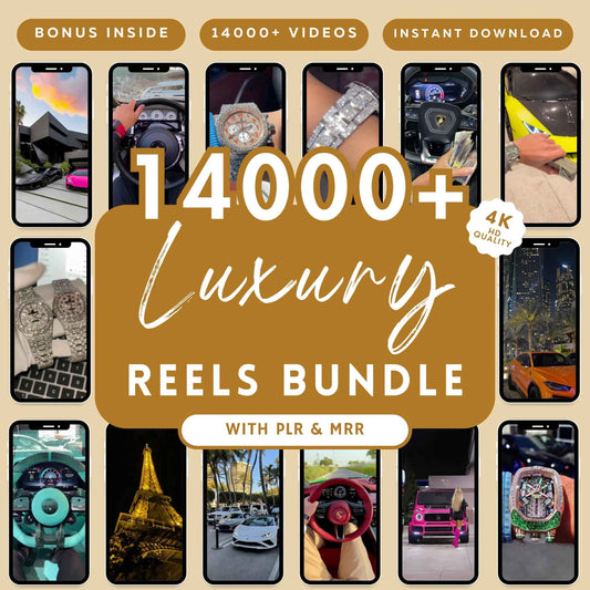 14,000+ Viral Luxury Rich Lifestyle Videos Reels, Cars, Yacht, Plane, Millionaire, Tiktok, Instagram, Youtube, Digital Marketing, MRR, PLR