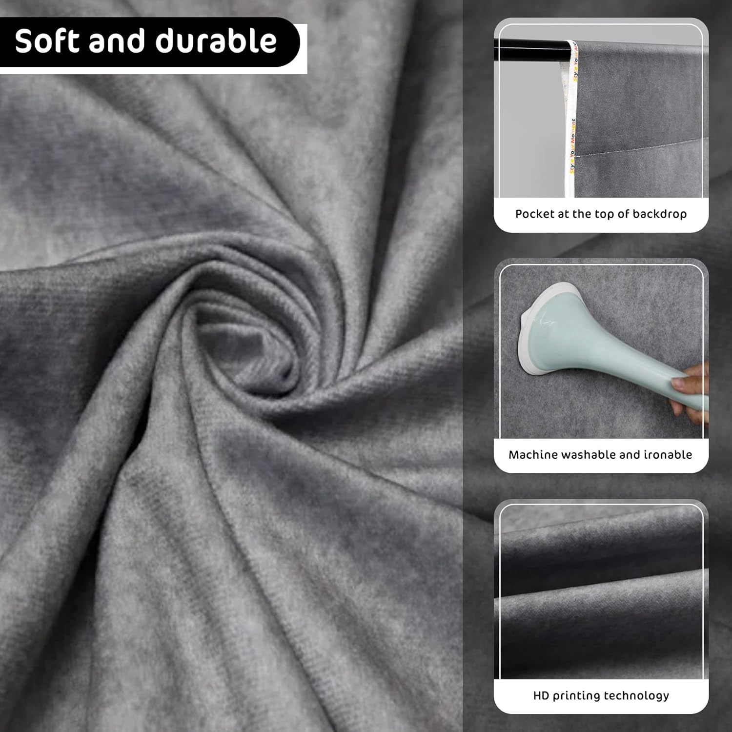 Portrait Photography Backdrops for Photographers Grey Abstract Photo Backdrop for Headshot Old Master Photostudio Props, 5X7Ft