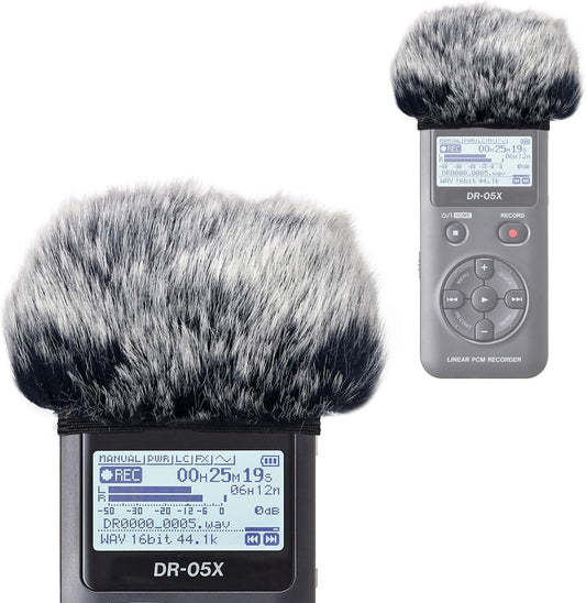 DR05X Windscreen Muff for Tascam DR-05X DR-05 Portable Recorders, DR05X Mic Deadcat Windshield Windscreen Artificial Fur Wind Screen