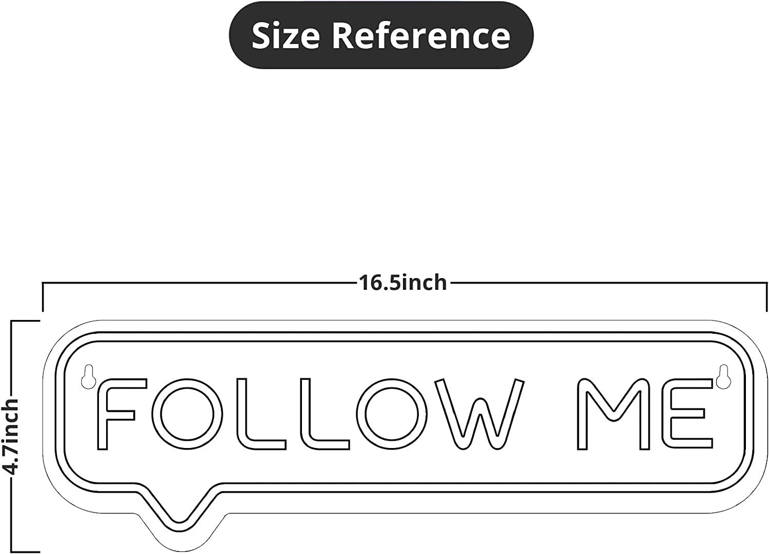 Follow Me Neon Sign - USB Powered Follow Me Neon Lights for Streamers/Influencers/Gamers – Blue&Pink Led Signs for Wall, Bedroom, Game Room Decor – Live Streaming Neon Signs - 16.5 * 4.7-Inch