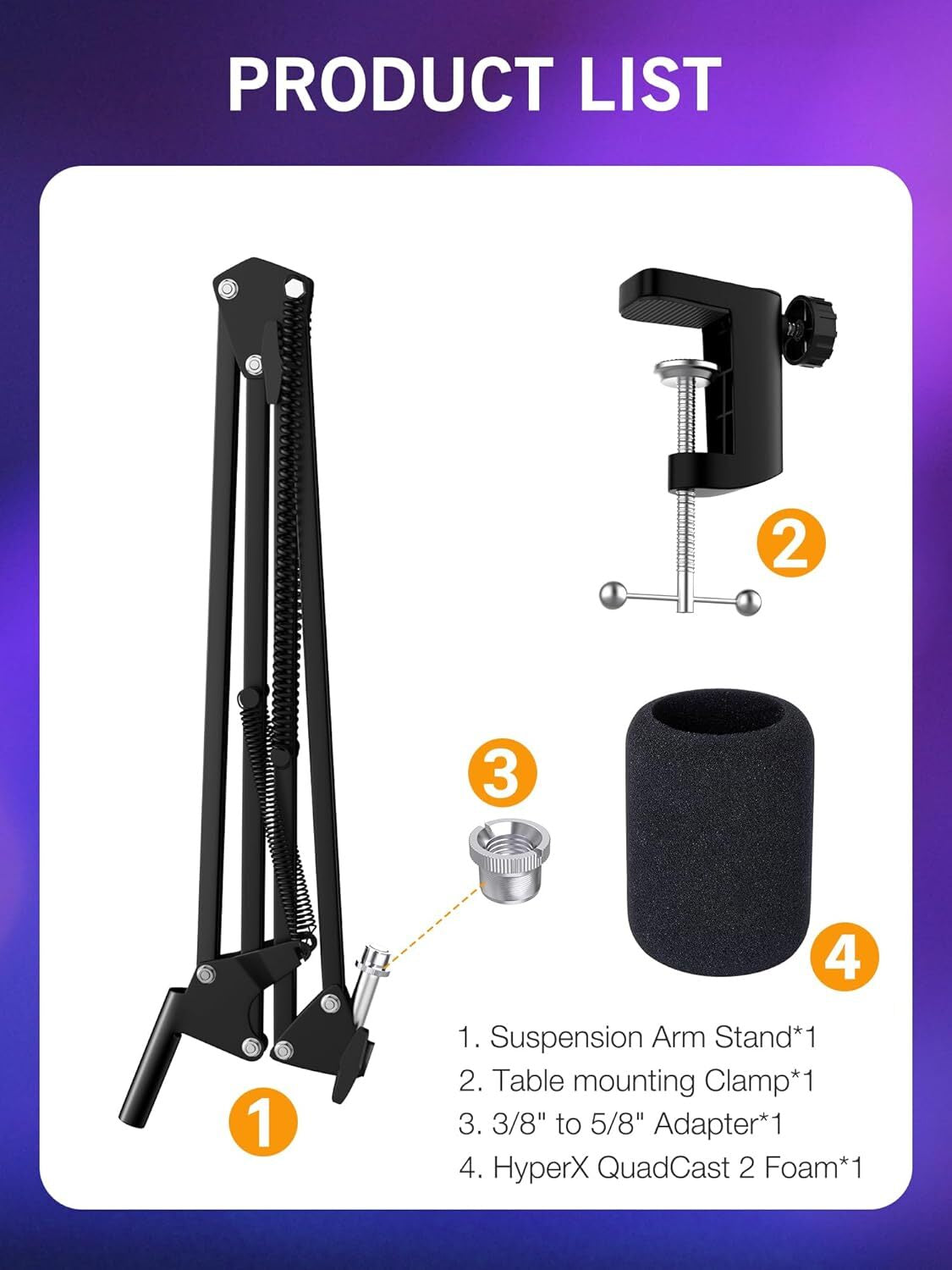 Quadcast 2 Boom Arm, Mic Arm Microphone Arm for Hyperx Quadcast 2 with Hyperx