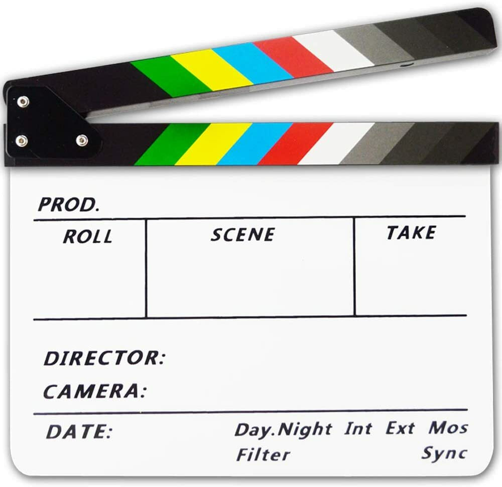 Director Movie Video Slate Clapboard Film Movie Clapper Board Color Clap Stick