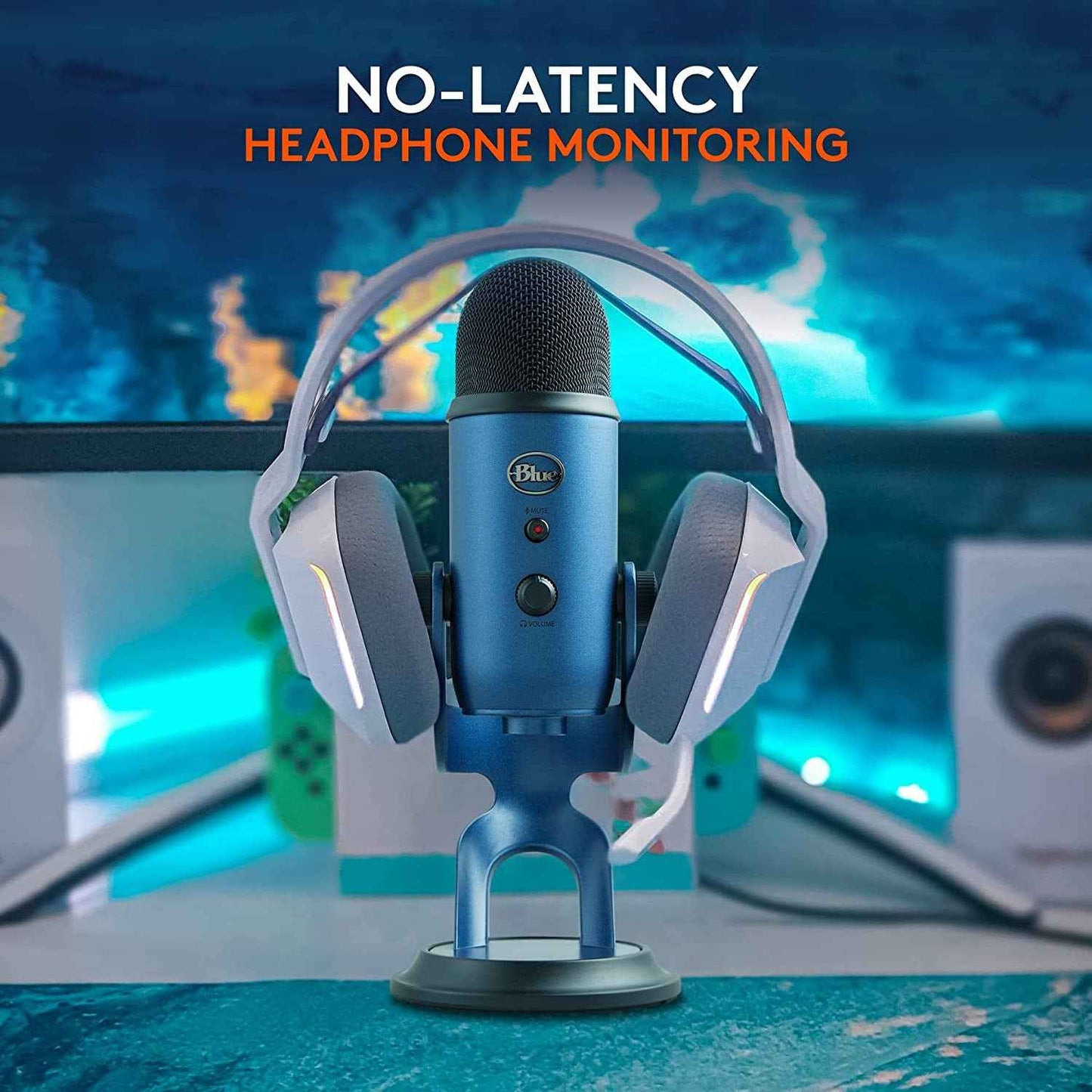 Yeti USB Microphone for PC, Mac, Gaming, Recording, Streaming, Podcasting, Studio and Condenser Mic with VO!CE Effects, 4 Pickup Patterns, Plug and Play - Midnight