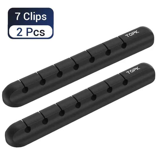 TOPK Feel Free to Stick Multi-Function Cable Organizer Silicone USB Cable Winder Desktop Tidy Management Clips Cable Holder for Mouse Headphone Wire