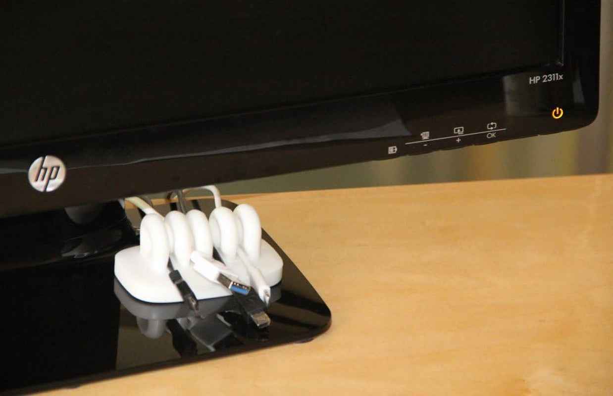 Desktop Cable Organizer, Weighted, No Bad Smell, Bundled with 2 Reusable Cable Ties (White)