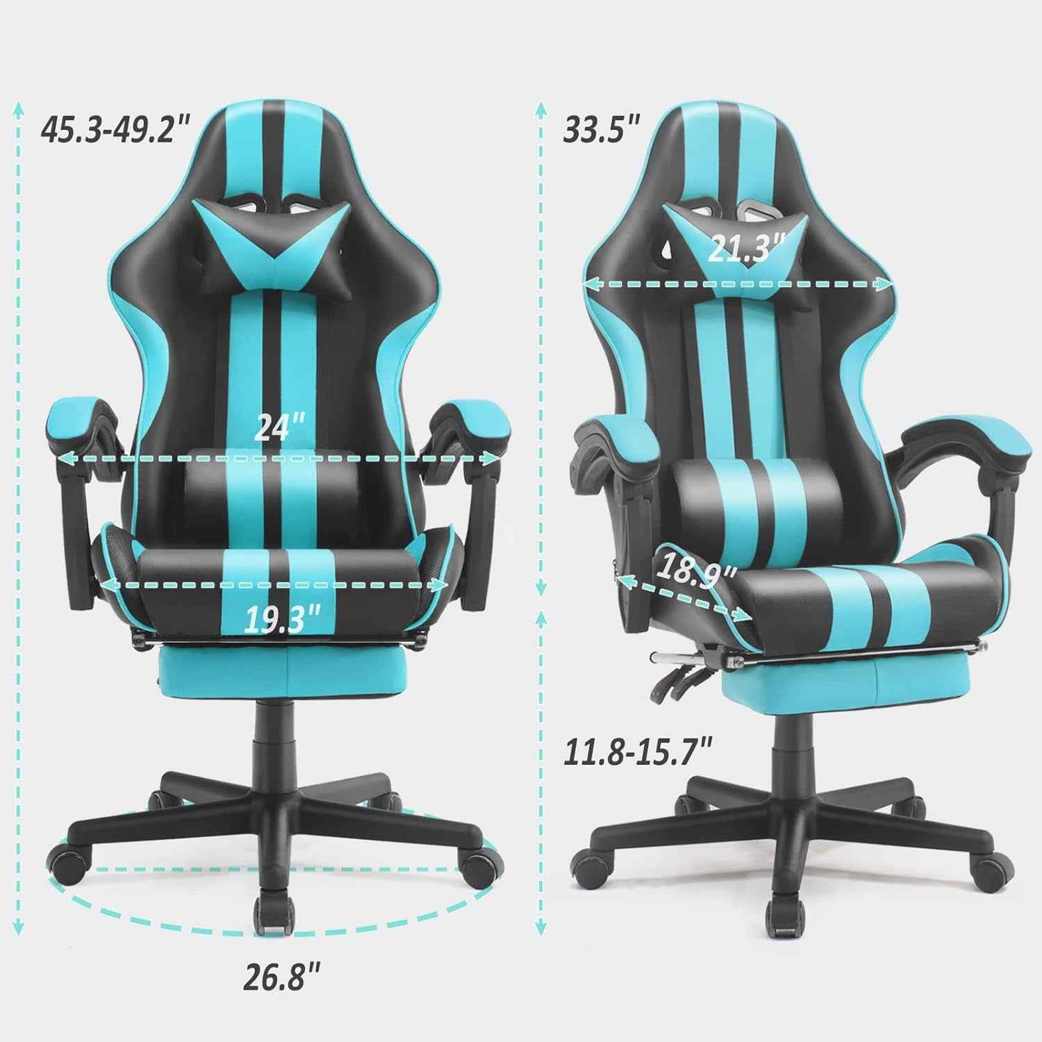 Miami Blue Ergonomic Gaming Chair for Adults & Teens