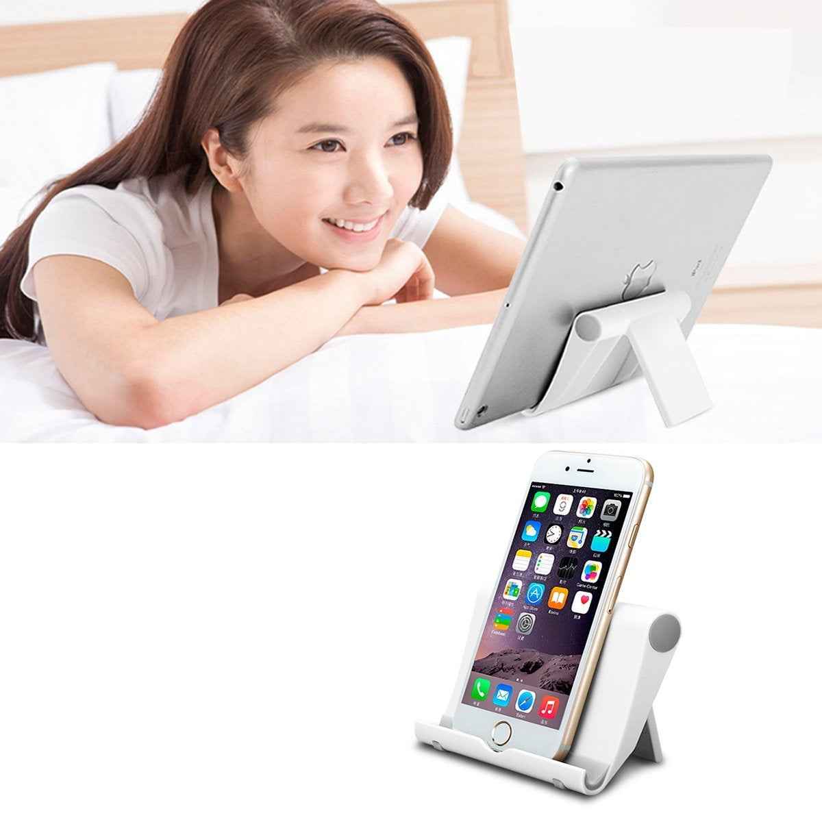 Universal Foldable Cell Phone Desk Stand–Holder Mount Cradle for Phones & Tablet