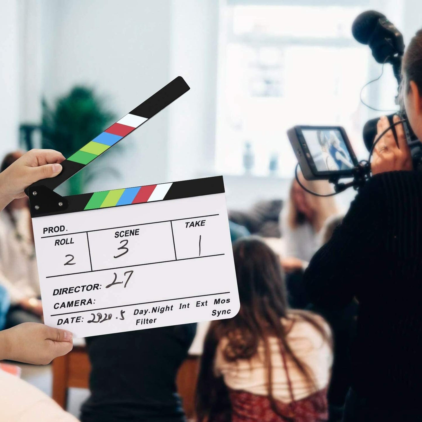 Director Movie Video Slate Clapboard Film Movie Clapper Board Color Clap Stick