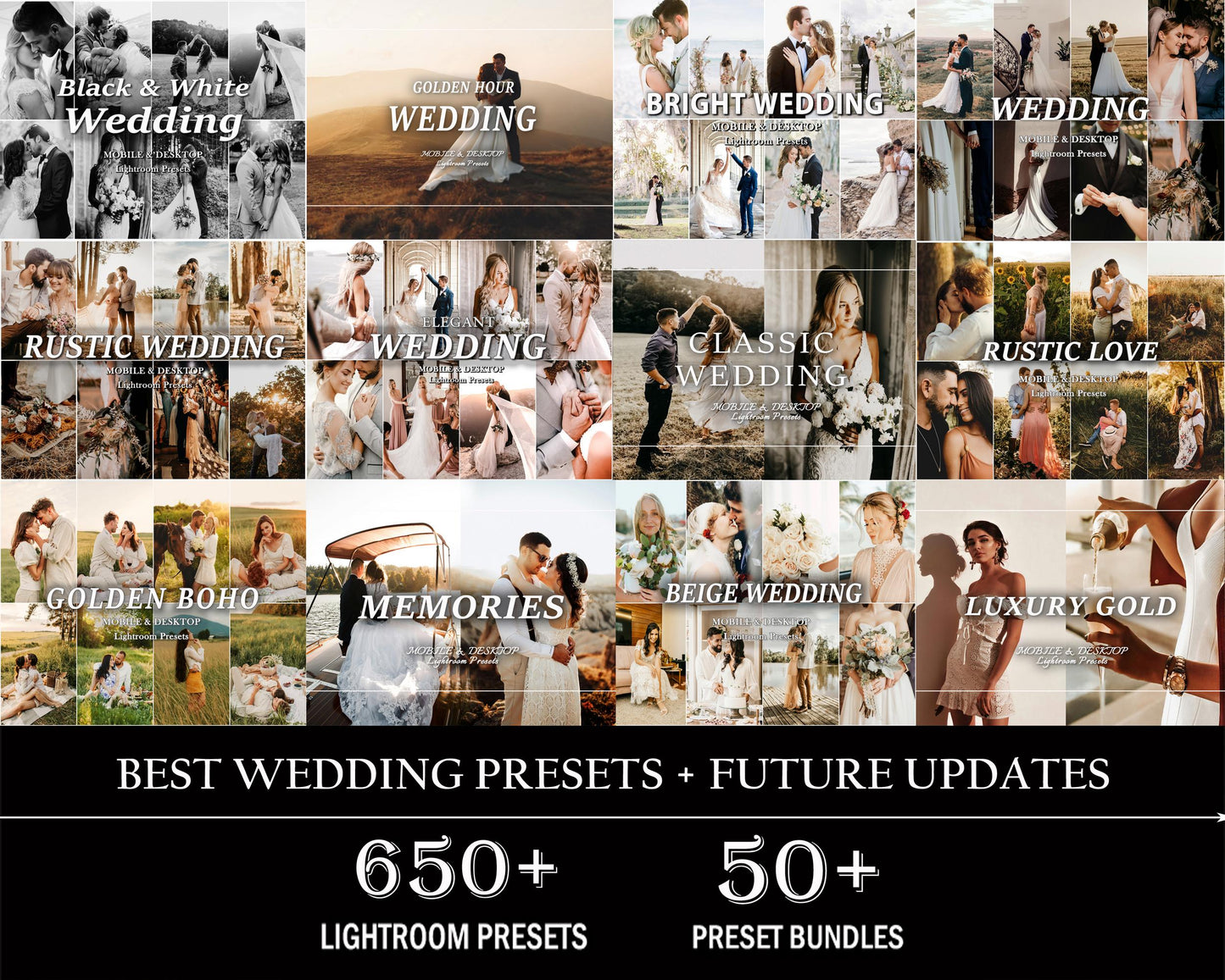 650 Couple Presets, Mariage Preset, WEDDING Presets, Lightroom Presets Bundle, Mobile Bright Elegant Wedding Presets, Couple Preset Bride