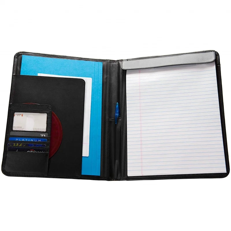 , Director, Padfolio, Faux Leather Writing Portfolio, Assembled Product Width 10.16", Number of Holes 0