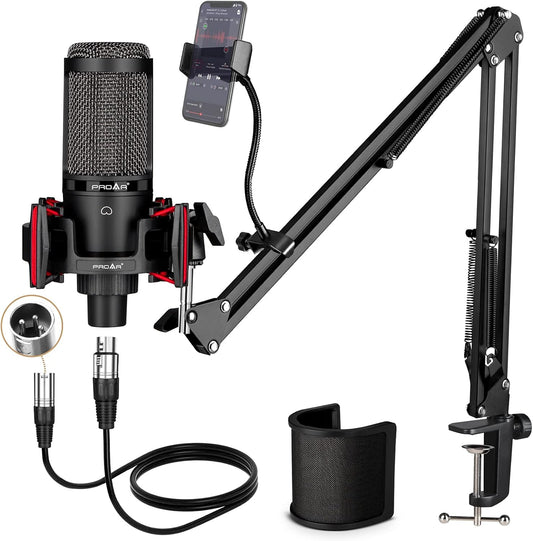 Microfono De Inalambrico Condensador XLR Estudio Grabacion Podcast Profesional