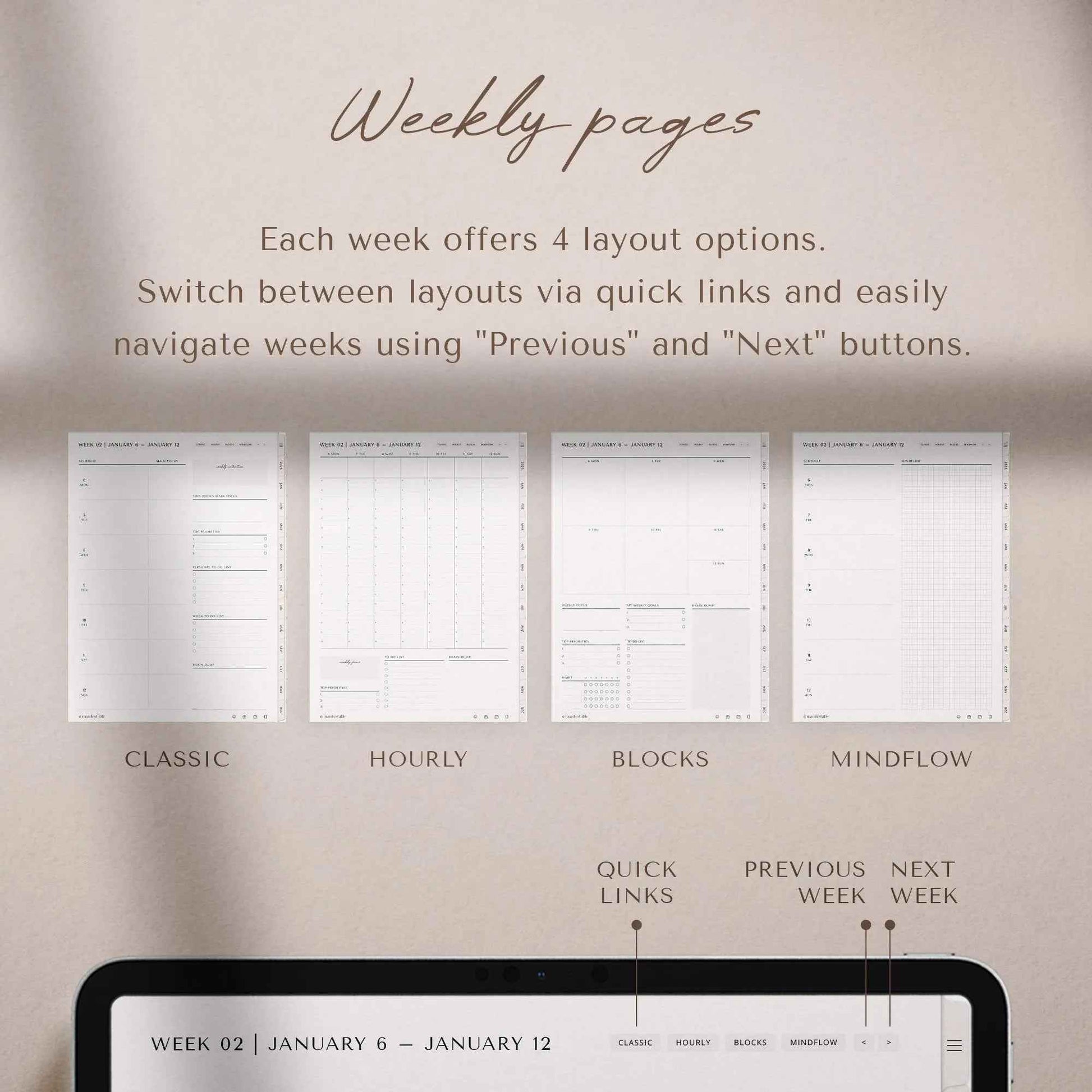 ADHD Digital Planner, 2025 Digital Planner, ADHD Planner, Daily Planner, Weekly Planner, Monthly Planner, Goodnotes Planner, Ipad Planner