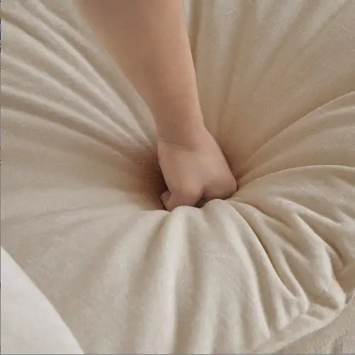 Modern Beige Chenille Loveseat Sofa – Deep Seat 2-Seater Couch with 4 Pillows