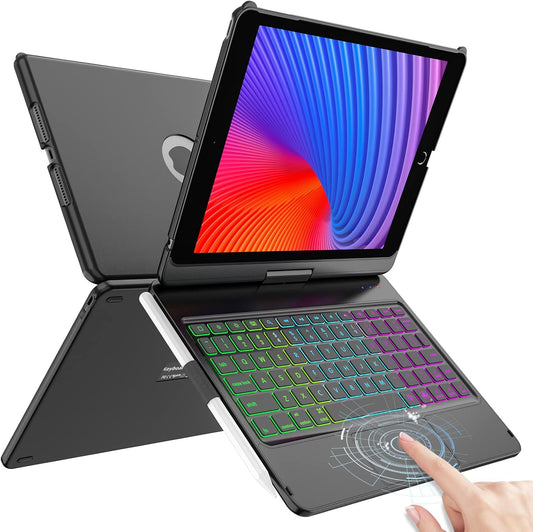 Keyboard Case for Ipad 10.2 9Th/8Th/7Th Gen,Touch Keyboard for Ipads 9Th Generation/8Th Gen/7Th Gen-360° Rotatable Protective Cover-Ipad Keyboard 9Th/8Th/7Th Gen with Pencil Holder