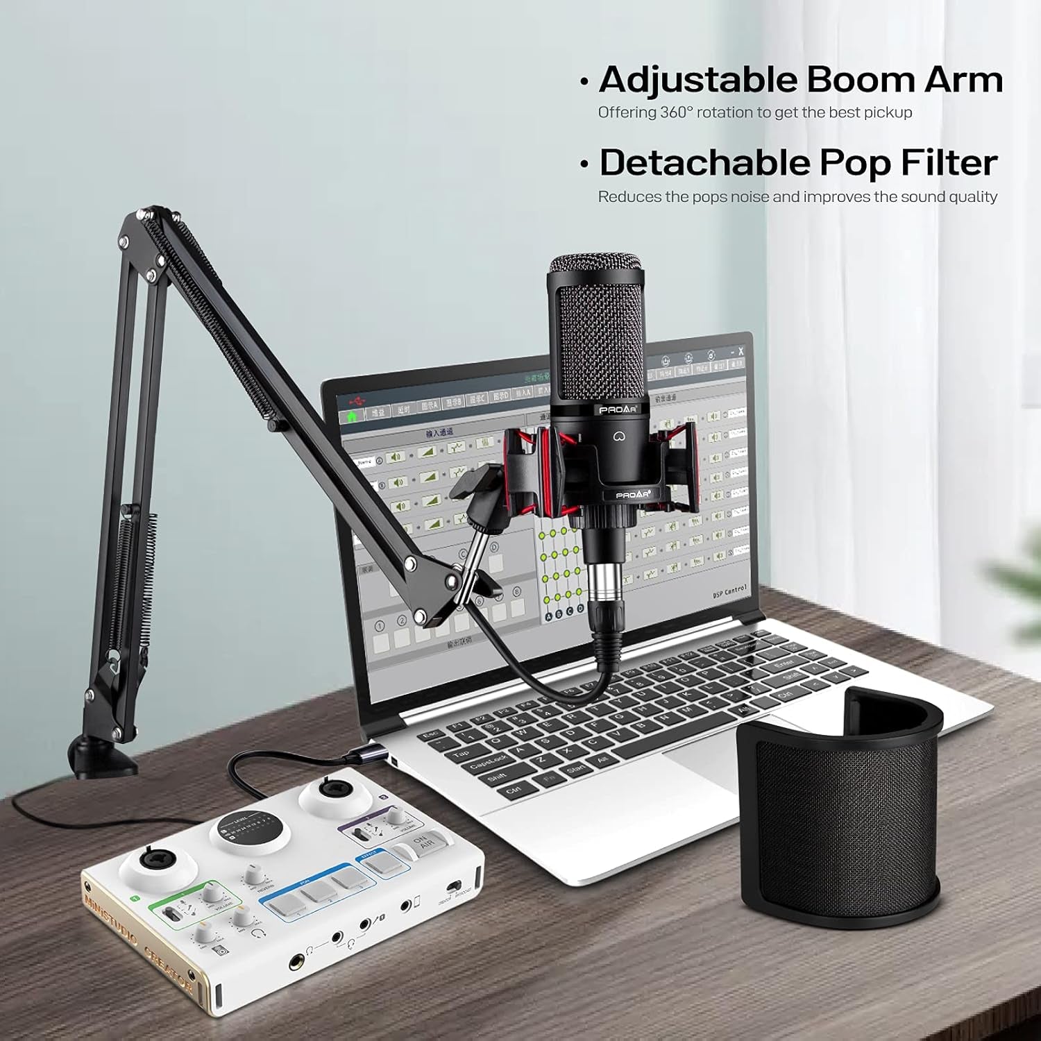 Microfono De Inalambrico Condensador XLR Estudio Grabacion Podcast Profesional