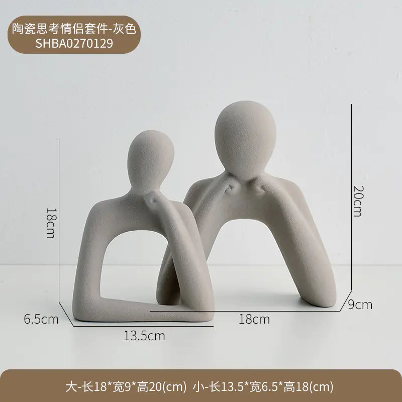 Modern Minimalist Abstract Couple Figurine Decor