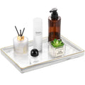 Elegant Ceramic Vanity Tray with Gold Rim – Marble Style Organizer for Jewelry, Cosmetics & Home Décor - Luxe Haus Studio