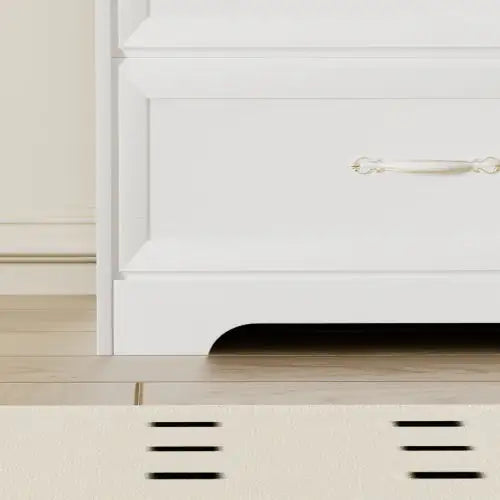 Modern White 6-Drawer Dresser – Wide Chest of Drawers with Metal Pulls for Bedroom & Living Spaces - Luxe Haus Studio