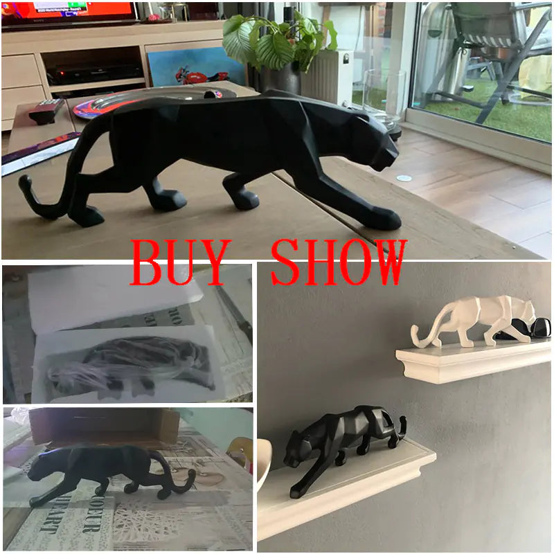 Nordic Origami Leopard Resin Sculpture – Modern Luxury Statement Home Décor