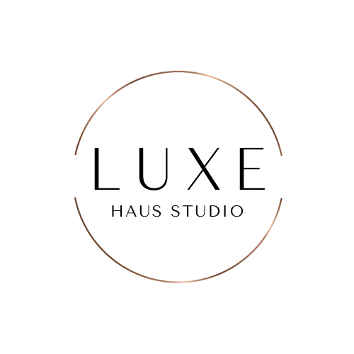 Logo of LUXE HAUS STUDIO with a circular design on a white background