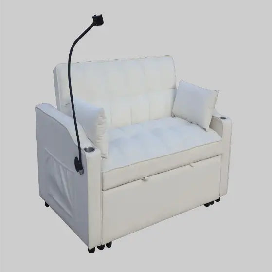 Modern Velvet Convertible Sofa Bed – 3-in-1 Pull-Out Sleeper with USB Ports & Adjustable Backrest