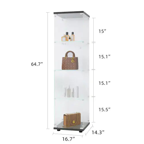 Glass Display Cabinet 4 With Gantry, Floor-to-ceiling Rare Bookshelf, Suitable For Living Room, Bedroom, Office - Luxe Haus Studio