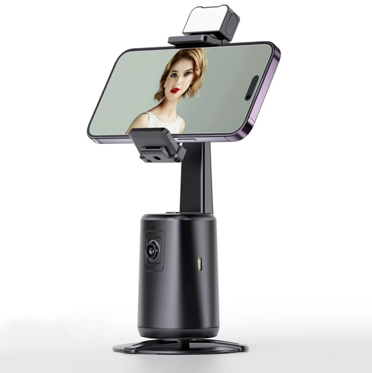 Auto Face Tracking Tripod for Phone, No App Required, 360° Rotation Stand Holder for Video Recording for Influencer Content Creat