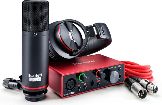 Scarlett Solo Studio 3Rd Gen USB Audio Interface Bundle for the Guitarist, Vocalist or Producer with Condenser Microphone and Headphones for Recording, Songwriting, Streaming and Podcasting