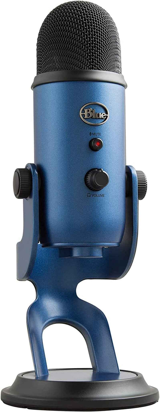 Yeti USB Microphone for PC, Mac, Gaming, Recording, Streaming, Podcasting, Studio and Condenser Mic with VO!CE Effects, 4 Pickup Patterns, Plug and Play - Midnight