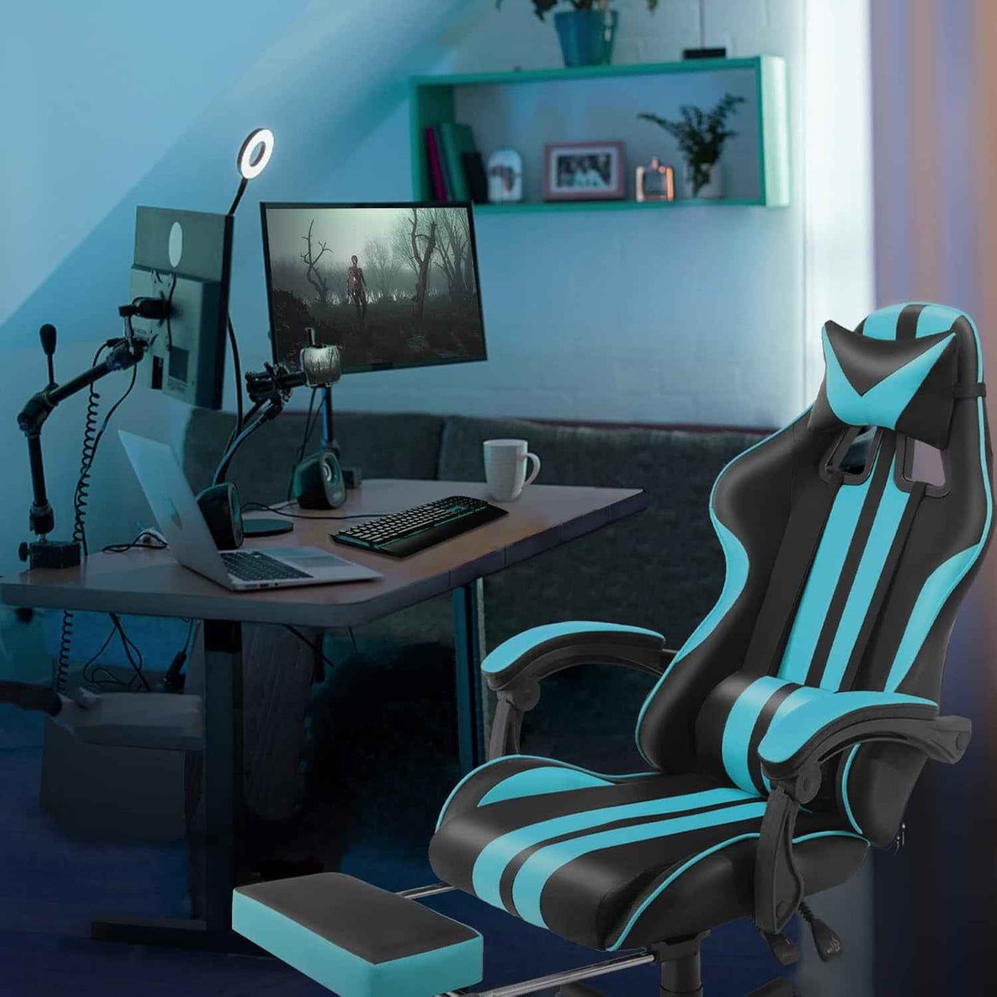 Miami Blue Ergonomic Gaming Chair for Adults & Teens