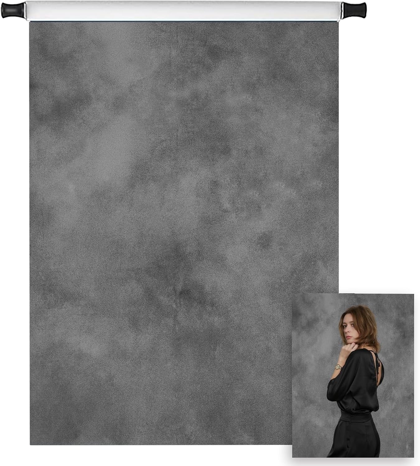 Portrait Photography Backdrops for Photographers Grey Abstract Photo Backdrop for Headshot Old Master Photostudio Props, 5X7Ft