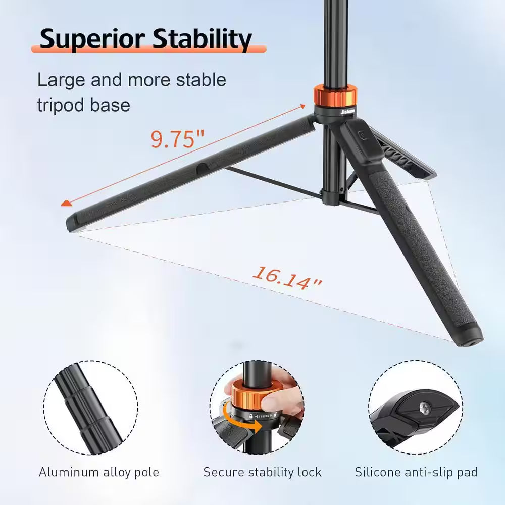 70-Extendable Phone Tripod Stand with Wireless Remote and Phone Holder Compatible with Cameras and Phones