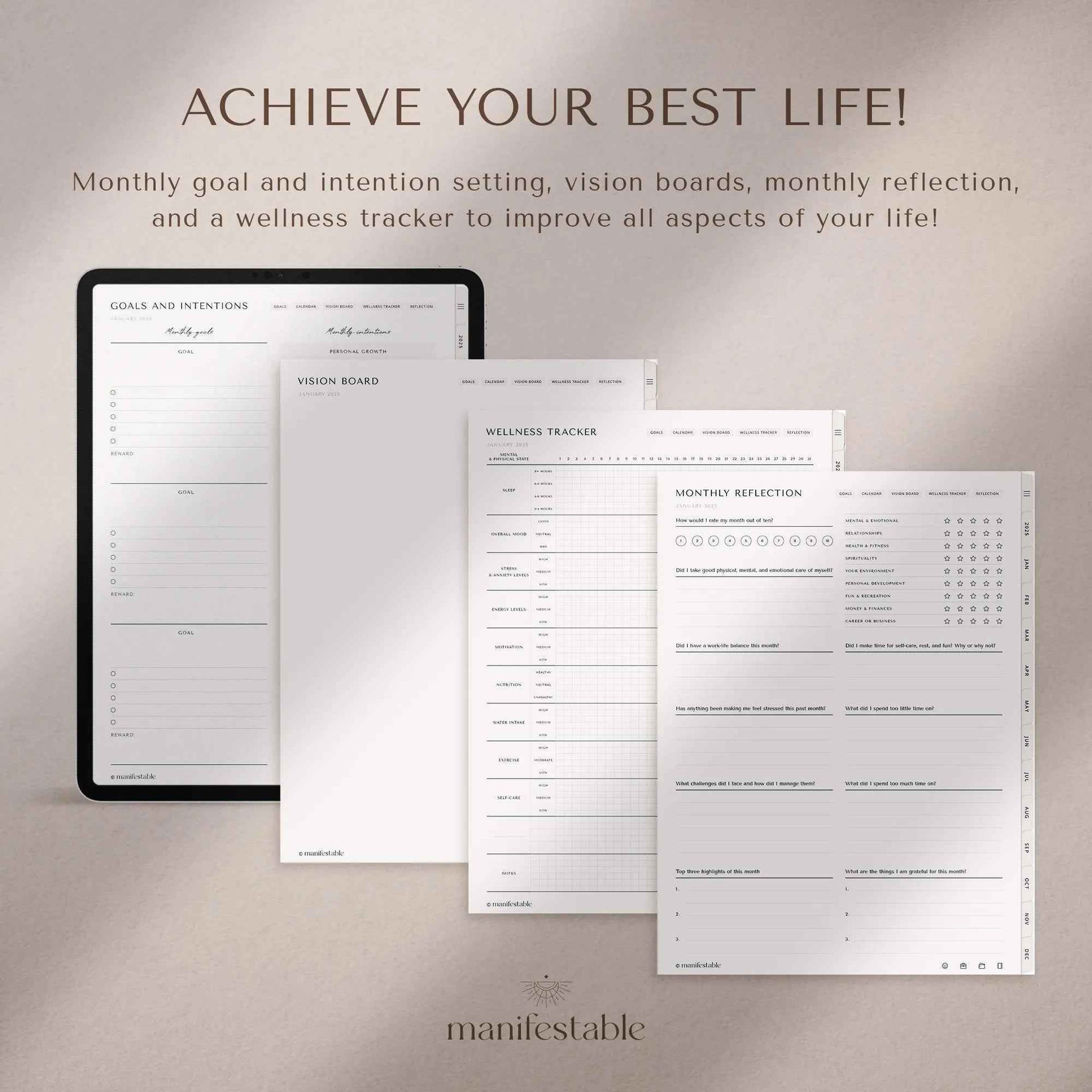 ADHD Digital Planner, 2025 Digital Planner, ADHD Planner, Daily Planner, Weekly Planner, Monthly Planner, Goodnotes Planner, Ipad Planner