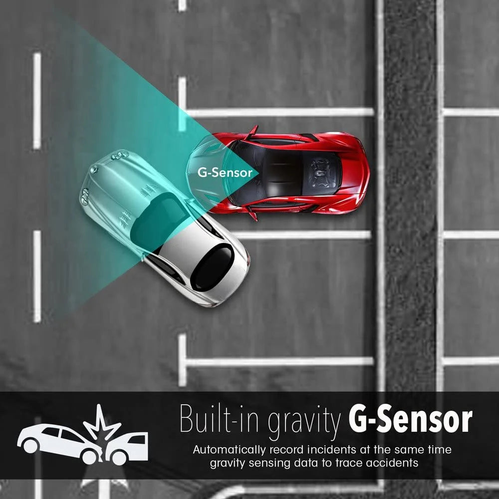 Dash Cam Rearview Mirror - 4.3” DVR Monitor Rear View Dual Camera Video Recording System