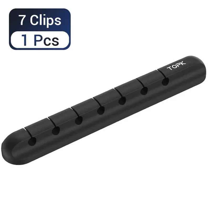 TOPK Feel Free to Stick Multi-Function Cable Organizer Silicone USB Cable Winder Desktop Tidy Management Clips Cable Holder for Mouse Headphone Wire