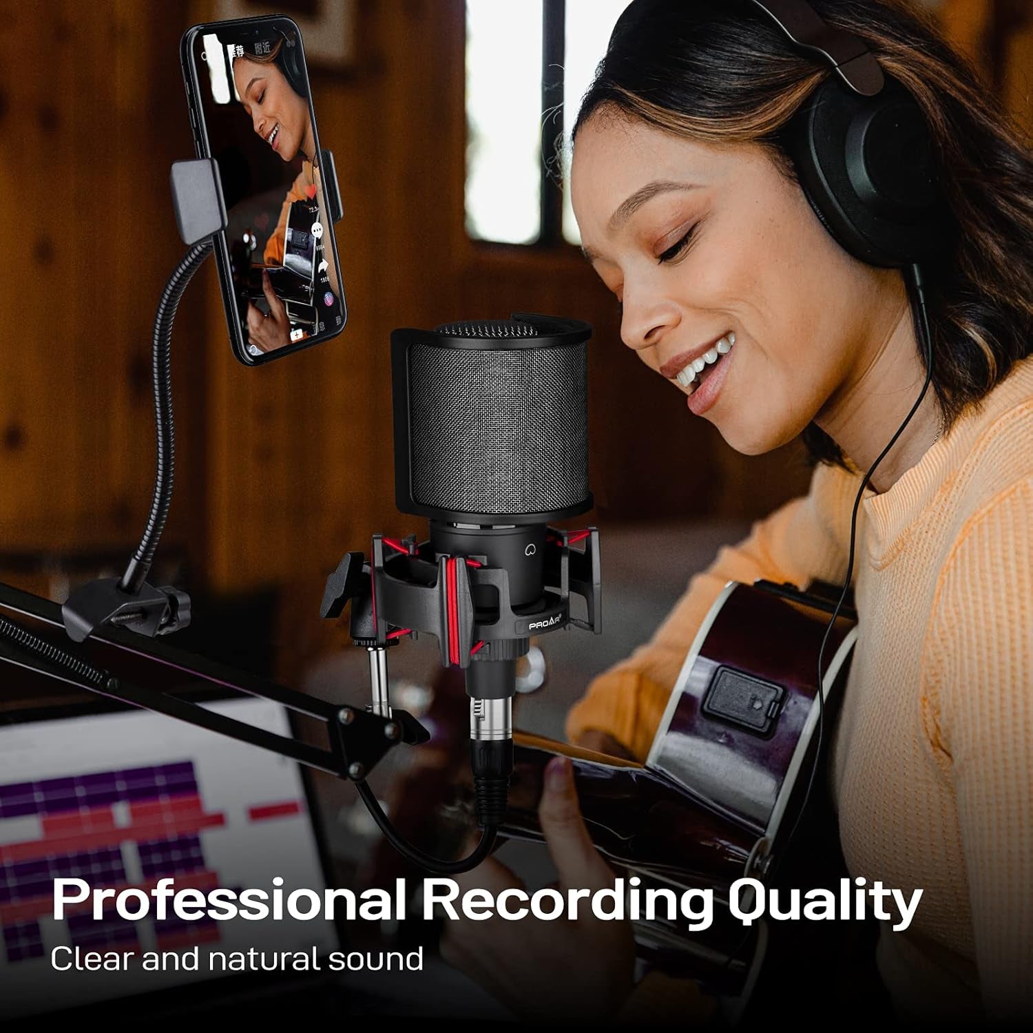 Microfono De Inalambrico Condensador XLR Estudio Grabacion Podcast Profesional