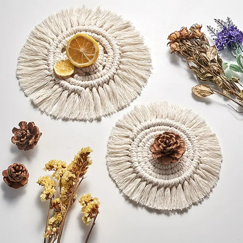 Bohemian Woven Coaster - Stylish Kitchen Decor - Luxe Haus Studio