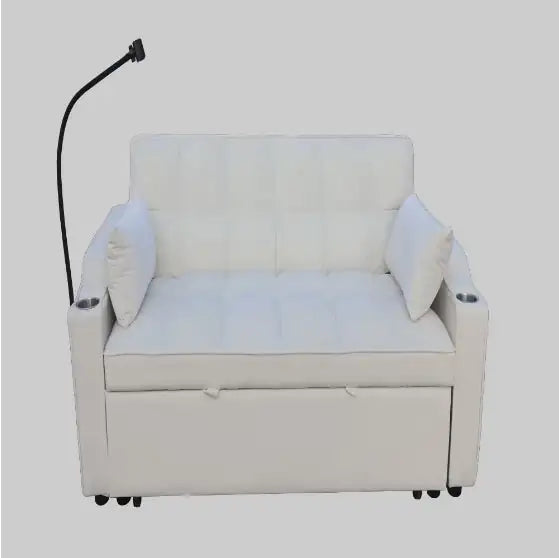 Modern Velvet Convertible Sofa Bed – 3-in-1 Pull-Out Sleeper with USB Ports & Adjustable Backrest - Luxe Haus Studio