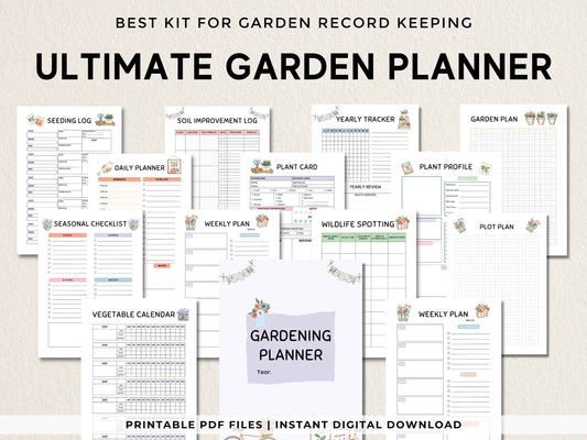 Gardening Planner Printable, Garden Planner, Plant Planner, Garden Journal, Garden Organizer, Plants Records, Gardening Logbook, A4, Letter
