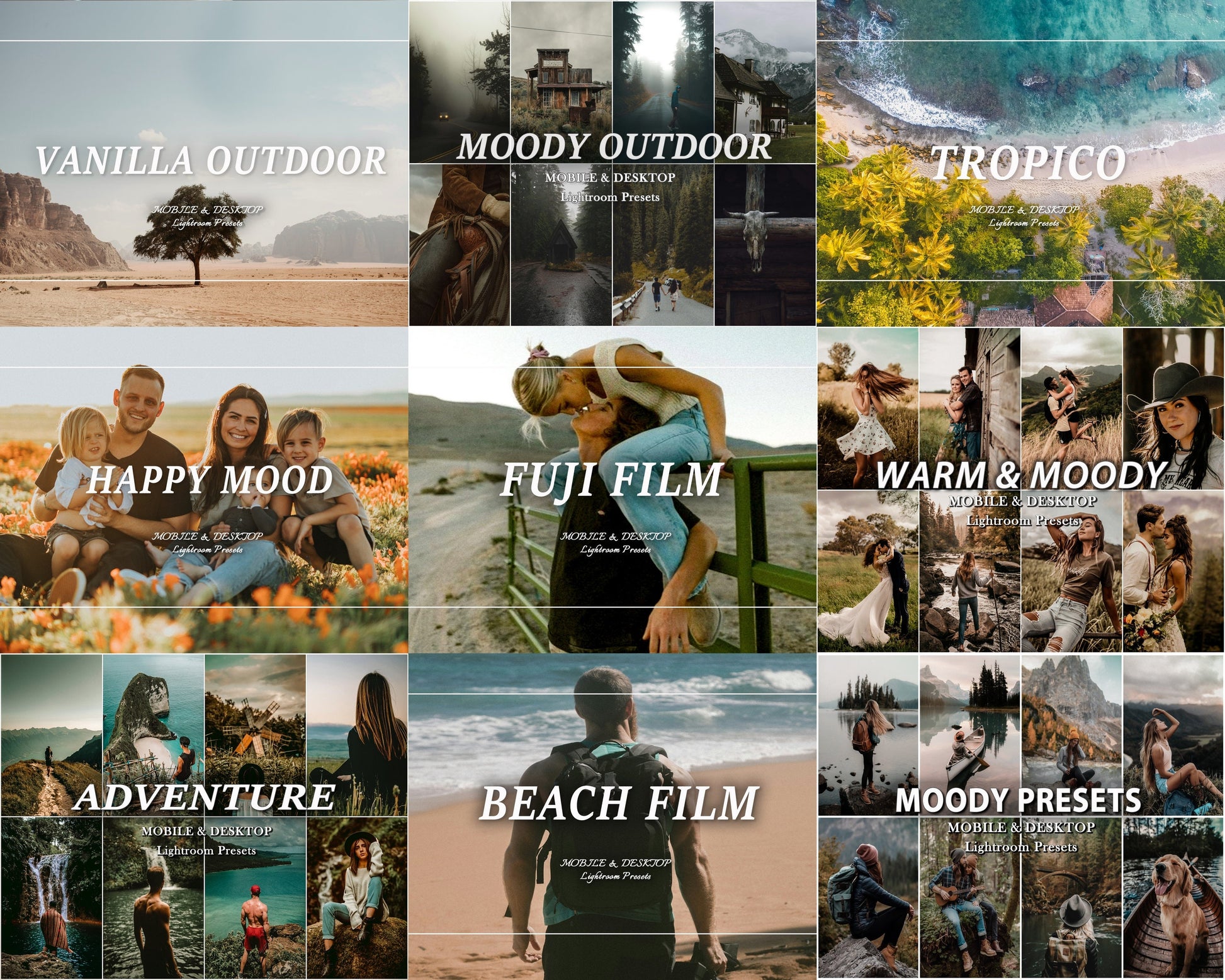 600 OUTDOOR Lightroom Presets Bundle, Mobile Desktop Preset, Moody Mountain Nature Preset, Wanderlust Travel Blogger Preset for Instagram