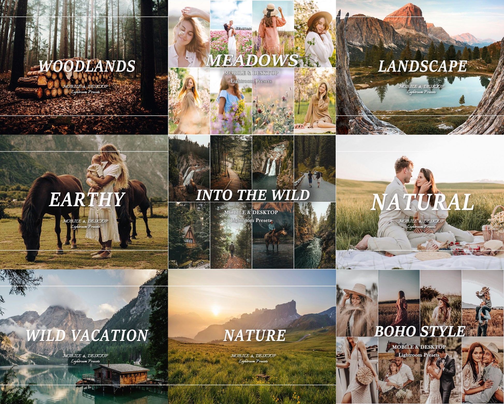 600 OUTDOOR Lightroom Presets Bundle, Mobile Desktop Preset, Moody Mountain Nature Preset, Wanderlust Travel Blogger Preset for Instagram