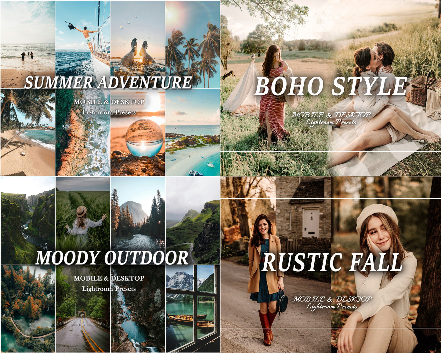 600 OUTDOOR Lightroom Presets Bundle, Mobile Desktop Preset, Moody Mountain Nature Preset, Wanderlust Travel Blogger Preset for Instagram