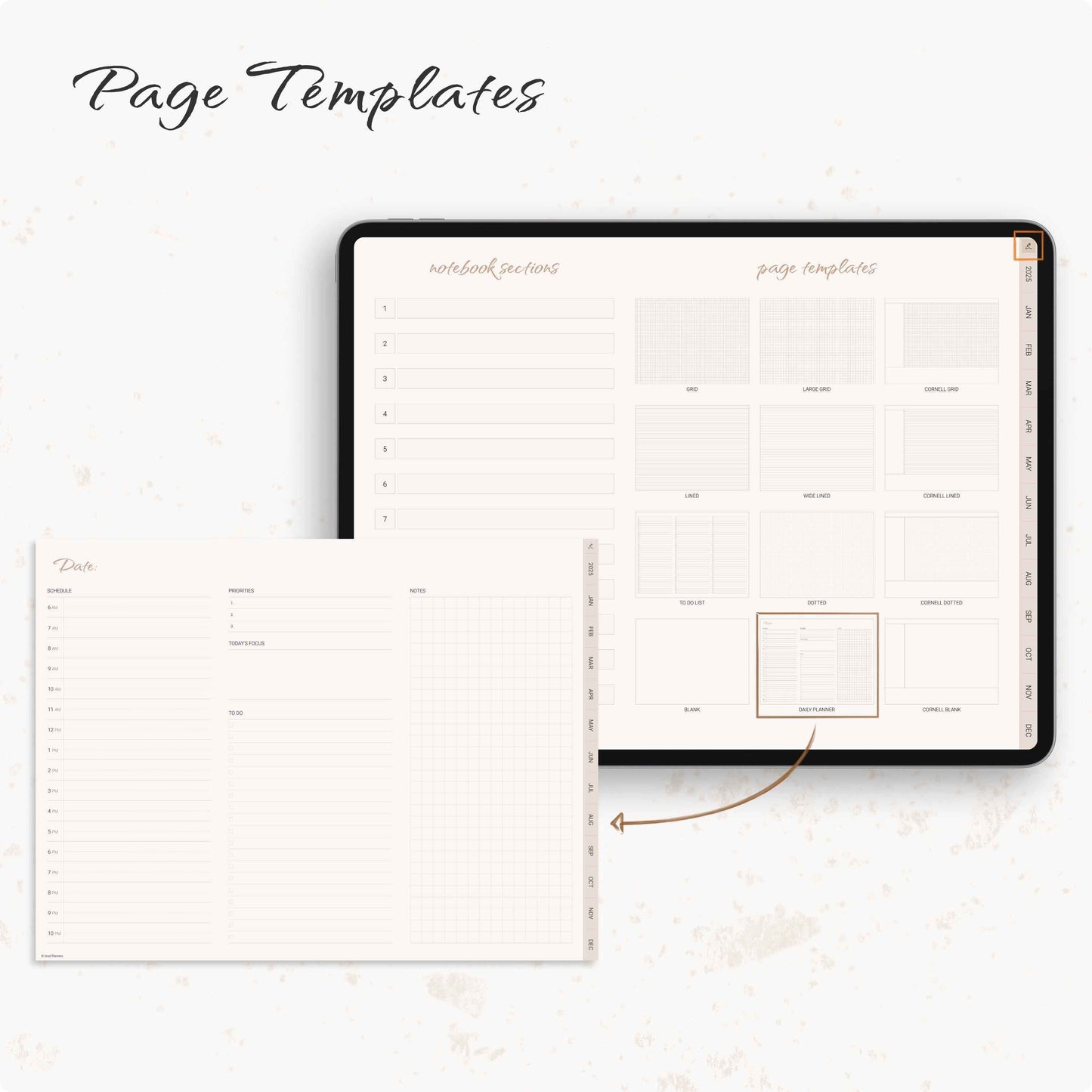 Simple Digital Planner, Weekly Planner, Monthly Planner, Goodnotes Planner, Planner 2025 2026, Simple Planner, Neutral, Beige, Minimalist