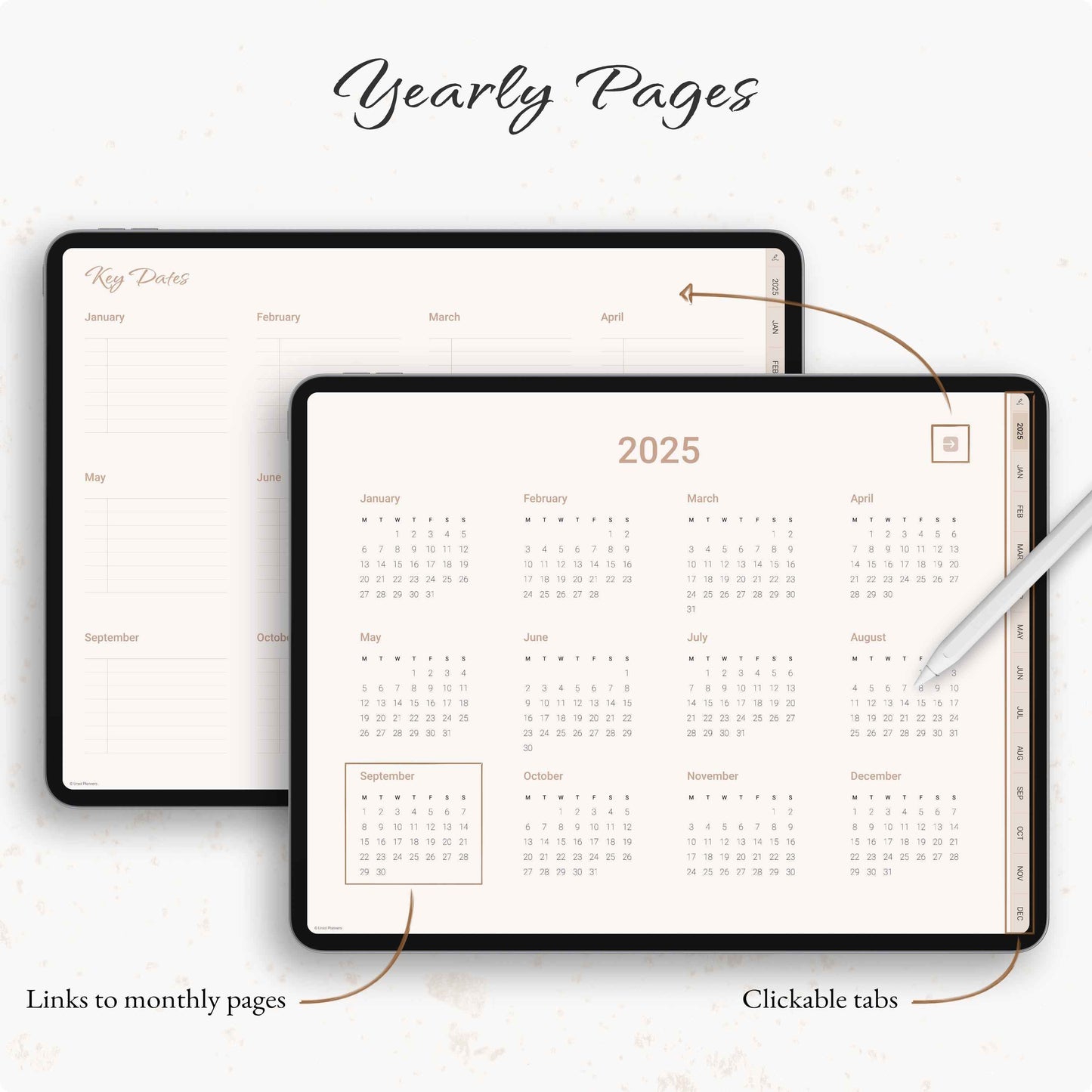 Simple Digital Planner, Weekly Planner, Monthly Planner, Goodnotes Planner, Planner 2025 2026, Simple Planner, Neutral, Beige, Minimalist