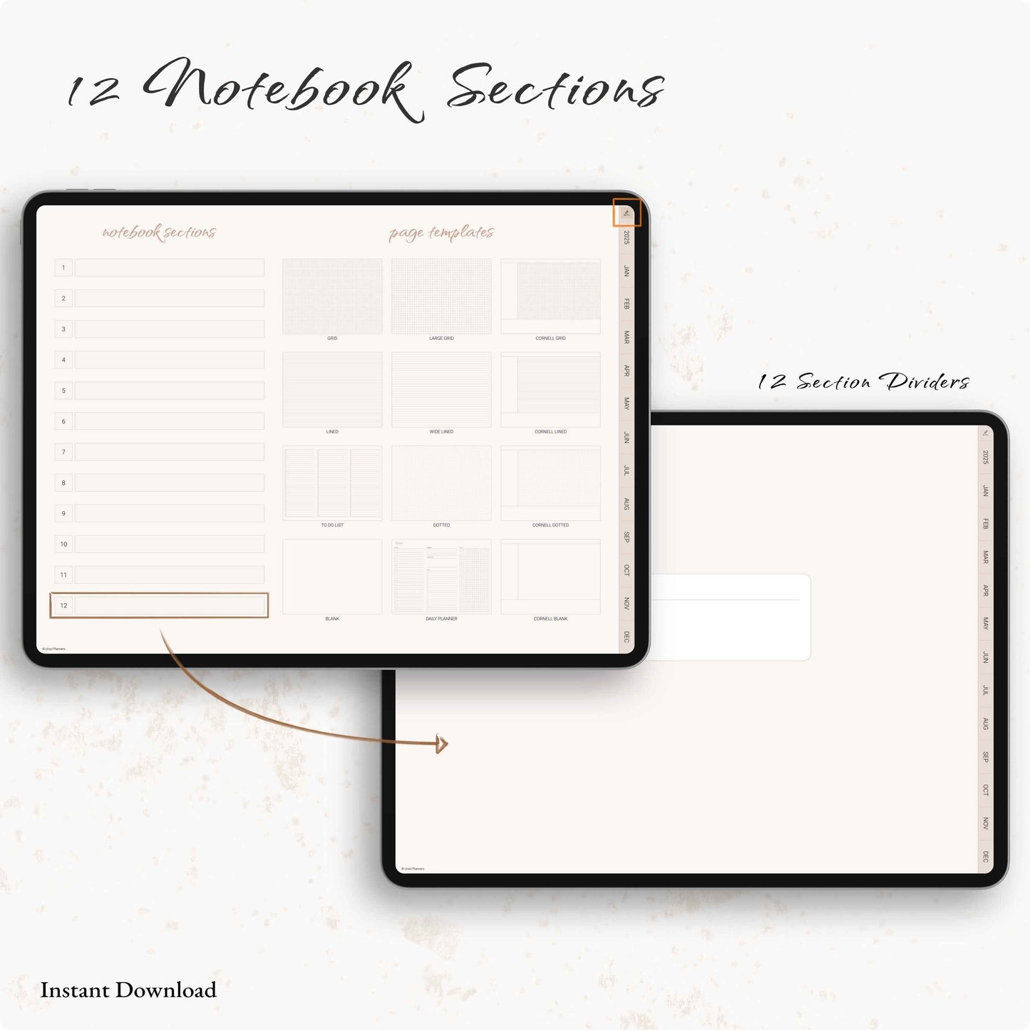 Simple Digital Planner, Weekly Planner, Monthly Planner, Goodnotes Planner, Planner 2025 2026, Simple Planner, Neutral, Beige, Minimalist
