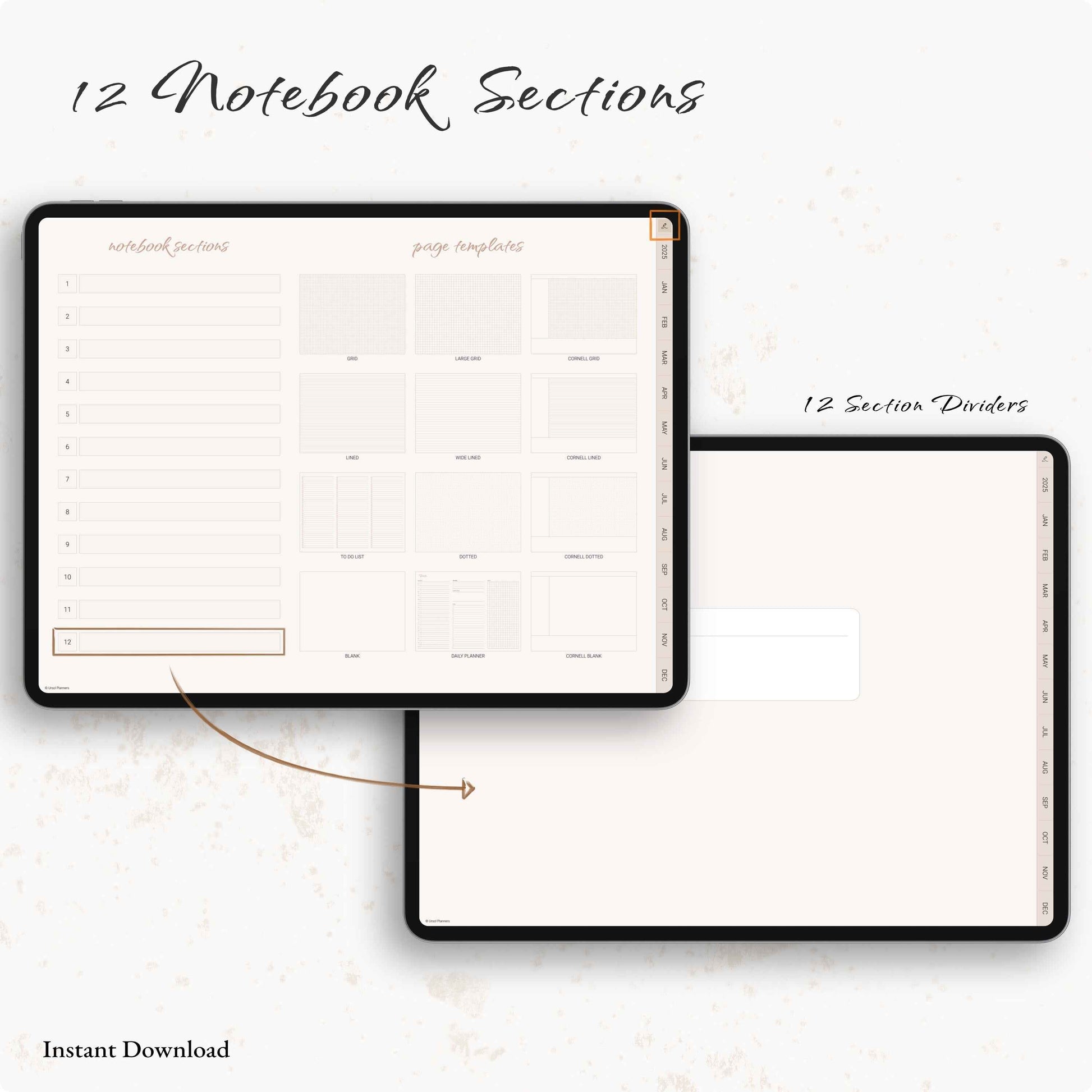 Simple Digital Planner, Weekly Planner, Monthly Planner, Goodnotes Planner, Planner 2025 2026, Simple Planner, Neutral, Beige, Minimalist