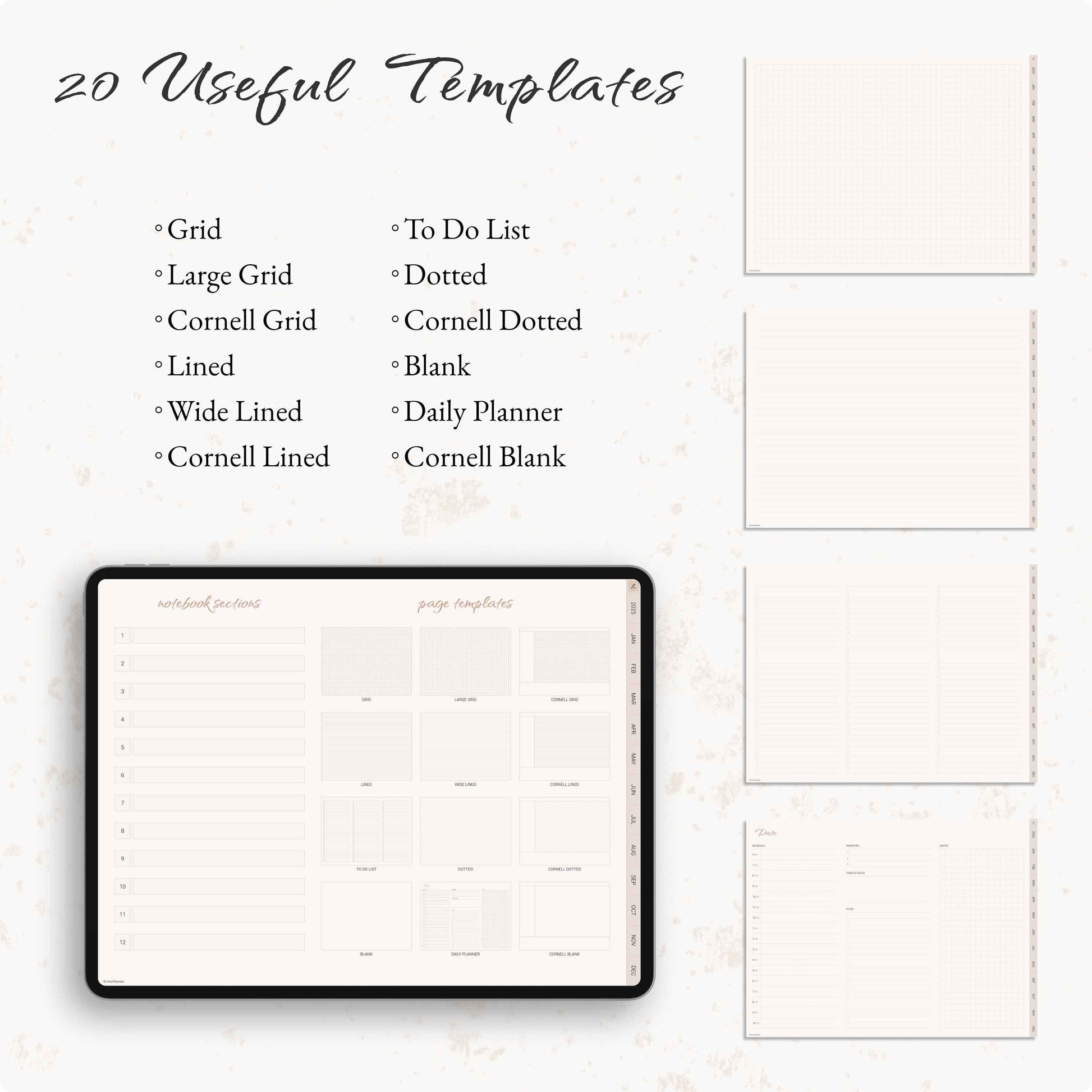 Simple Digital Planner, Weekly Planner, Monthly Planner, Goodnotes Planner, Planner 2025 2026, Simple Planner, Neutral, Beige, Minimalist